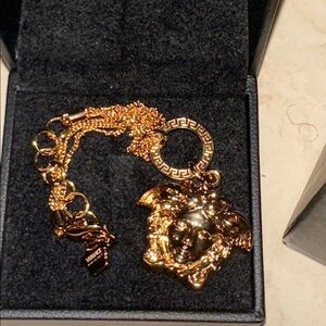 Versace Gold tone Medusa Head Bracelet 💯 authentic w box